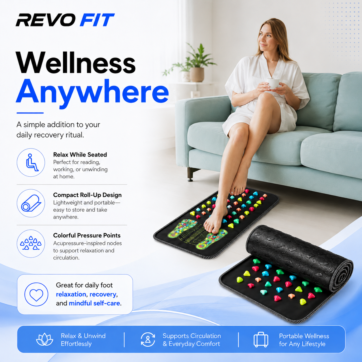 Revo Fit Foot Acupressure Massage Mat