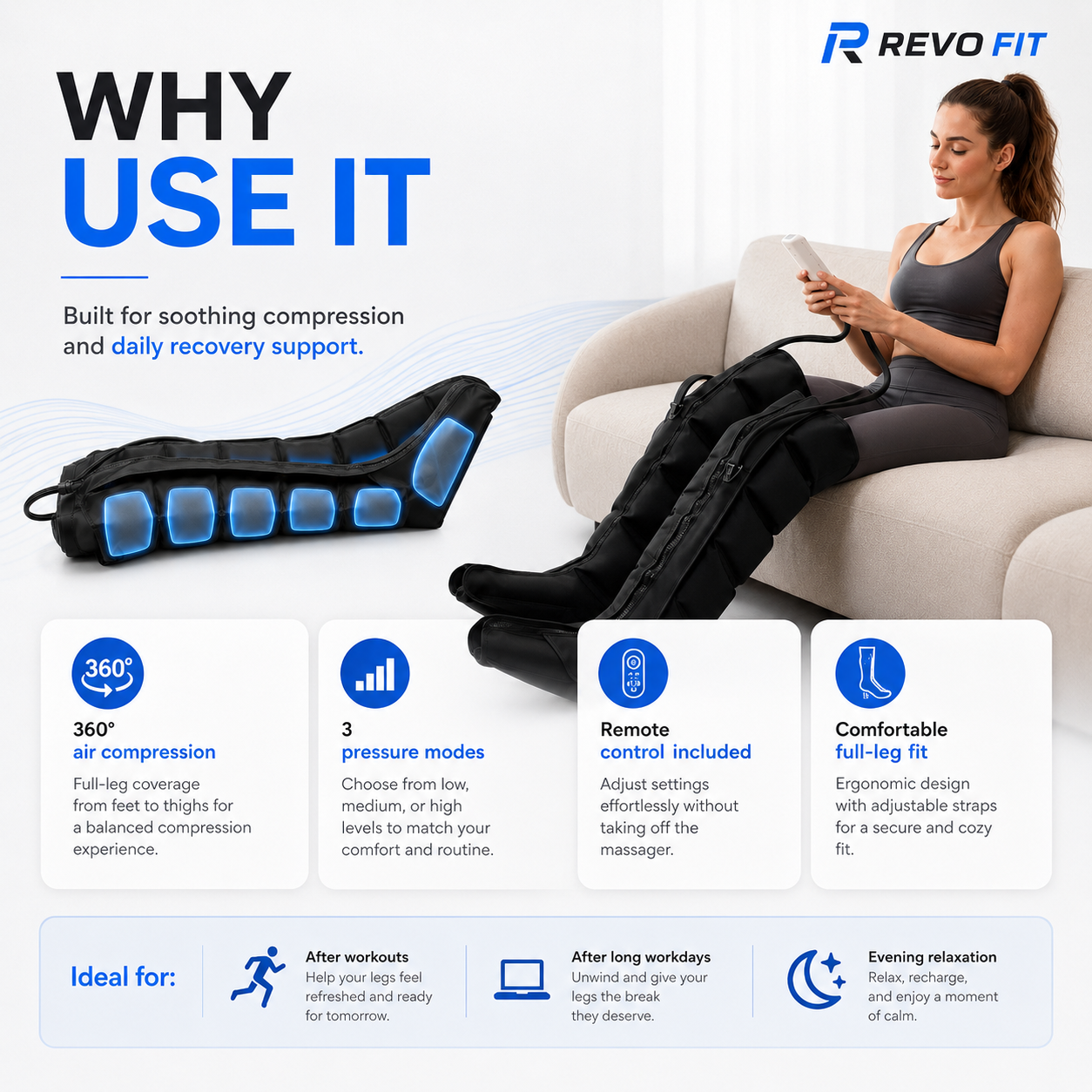 Revo Fit Air Compression Leg Massager