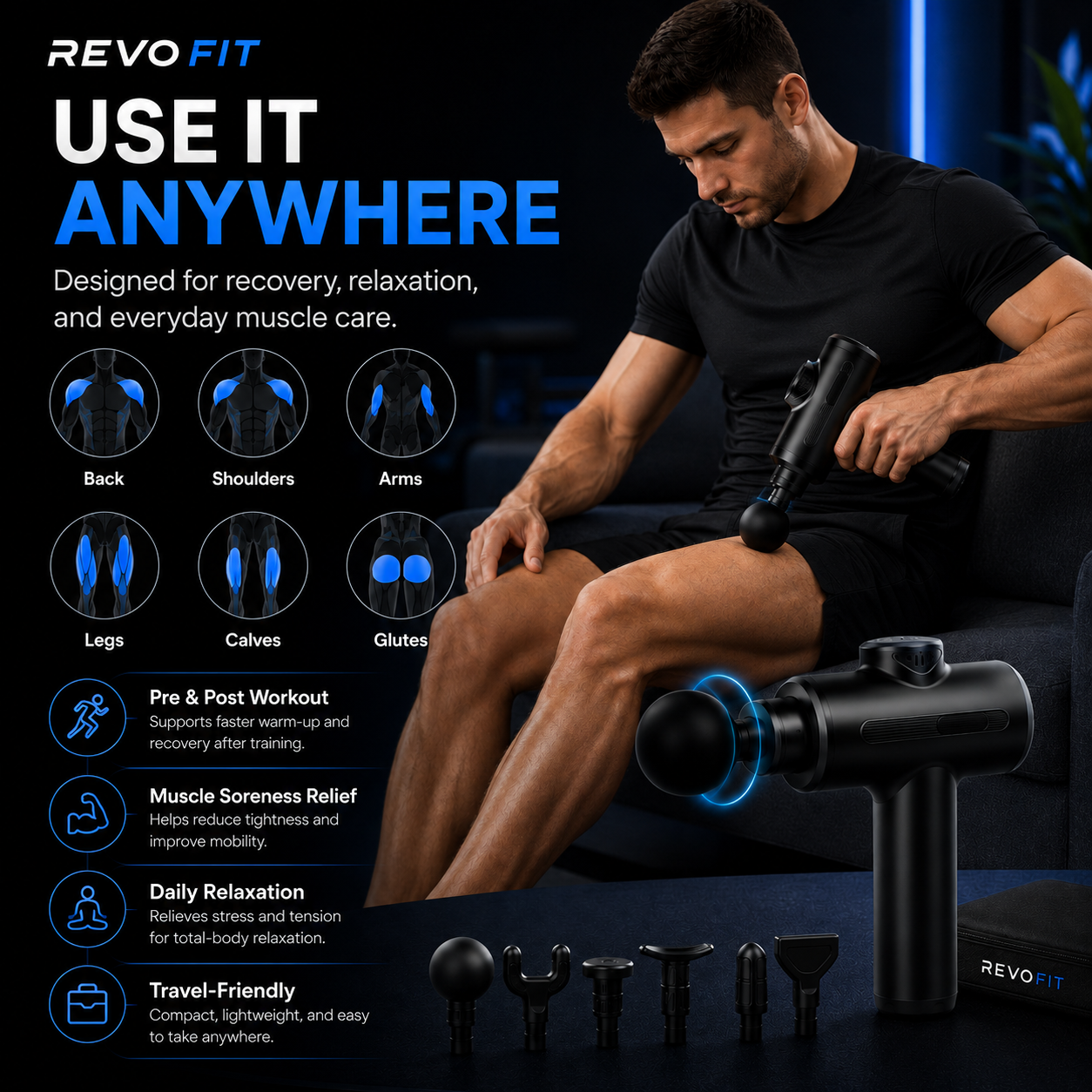 Revo Fit Deep Tissue Massage Gun