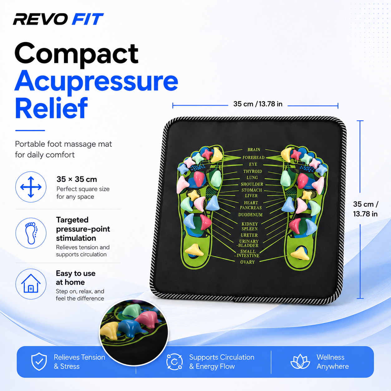 Revo Fit Foot Acupressure Massage Mat